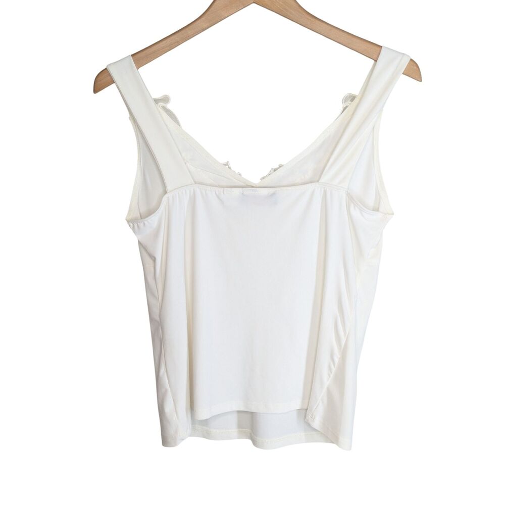 VTG Ivory Babydoll Camisole Top Sz M Feminine Regency Cottage Victorian Romantic - Picture 2 of 6